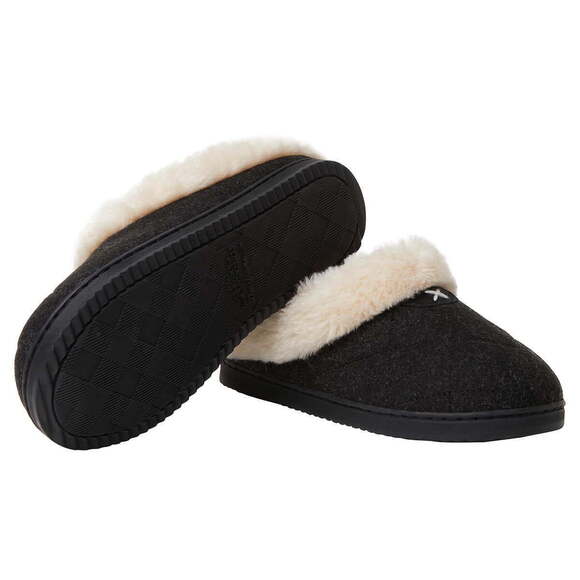 Dearfoams Womens Memory Foam Quilted Scuff Slippers S(5-6) Color Black - Picture 2 of 4